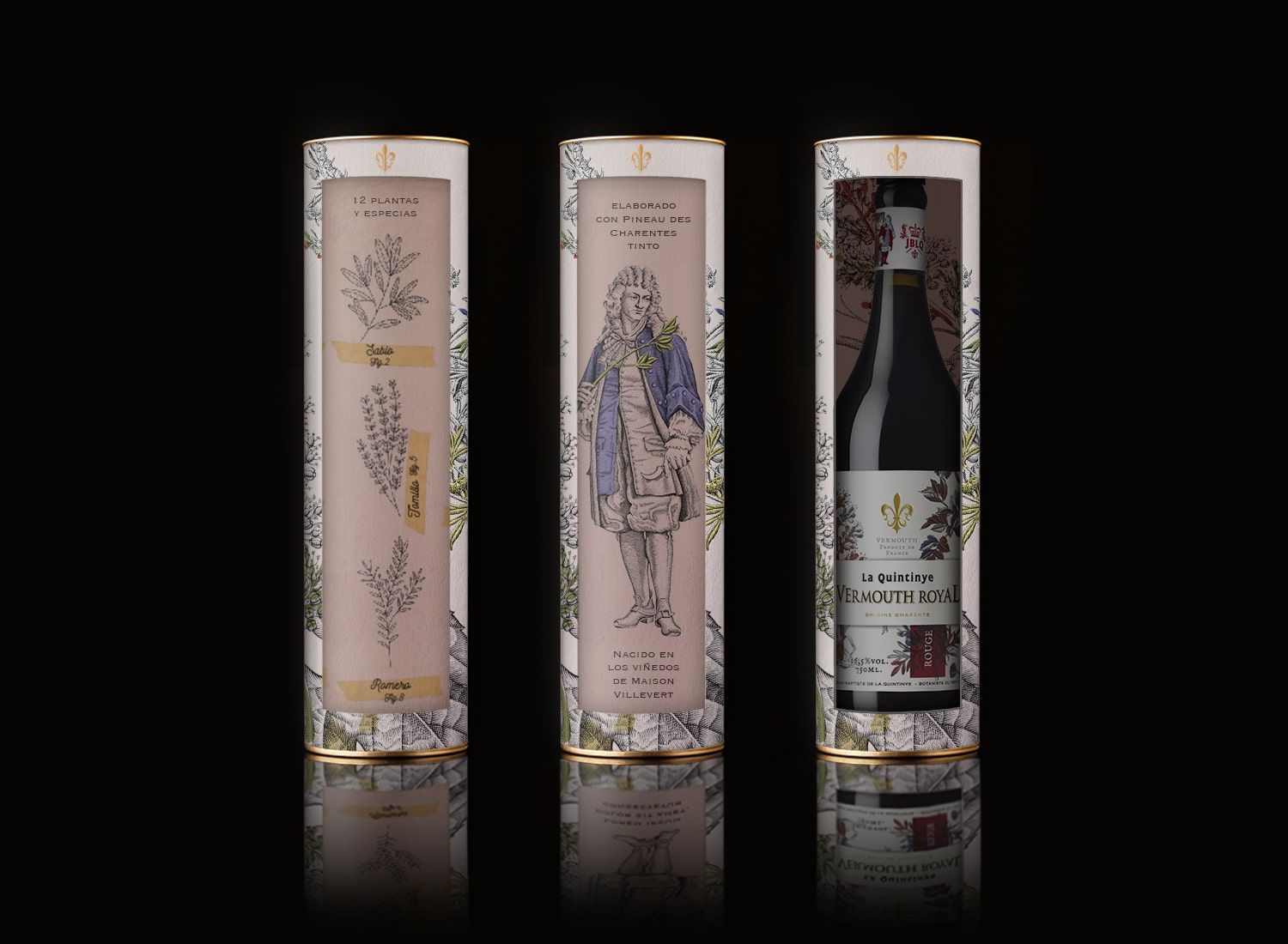 Diseño estructural de packaging con ventana para Vermouth Royal